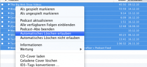 iTunes Automatisches Löschen erlauben